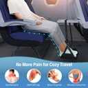 2 x Airplane Foot Hammock for Plane Travel Essentials, Airplane Foot Rest with 2 in 1 Removable Support Pad, Adjustable Foot Hammock with Thicken Memory Foam, Foot Rest for Plane Travel Foot Leg Rest (Black)