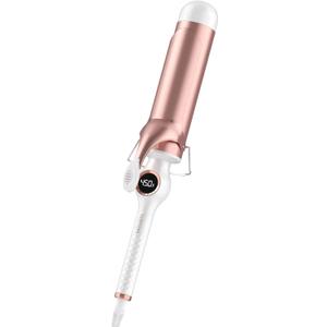 Large Curling Iron 2 Inch Barrel, Long Barrel Curling Wand for Hair, Ceramic Tourmaline Hair Styling Tool, Double Voltage, White