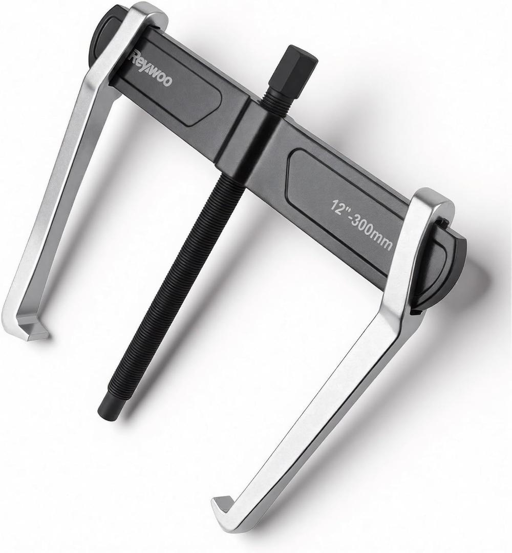 Reywoo 2-Jaw Reversible Gear Puller for External (11.6" Max) & Internal (13.2" Max) Pulling, Heavy-Duty Bearing, Flywheel, Pulley and Gear Remover Tool, Adjustable CR-V Steel