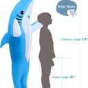 Shark Costume for Kids with Height 4'3''-4'11'' Tall, Cute Inflatable Costume Funny Halloween Costumes for Party, Event, Gift (Blue, S)