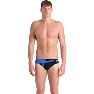ARENA Mens Swim Brief Diamond Team Performance MaxLife Athletic Swimwear Professional Training Swimsuit Sports Bathing Suit, Black/Royal, US Size 34