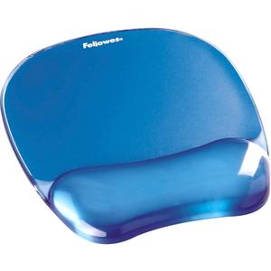 Fellowes Crystals Gel Mouse Pad Wrist Rest - Blue (91141) (9.1L x 7.9W inches)
