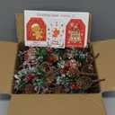 73 Pcs Christmas Coquito Wine Bottle Label Stickers and Pine Branches Include Artificial Pine Branches Stickers Christmas Bottle Tags with Hemp DIY Bottles Decoration for Xmas Holiday Party Supplies