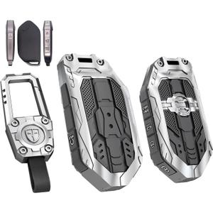 Key fob Case Cover with Keychain Fits for 2023 2024 2025 Kia Telluride Sorento K4 K5 GT-Line Carnival 5 Button Key (Silver)