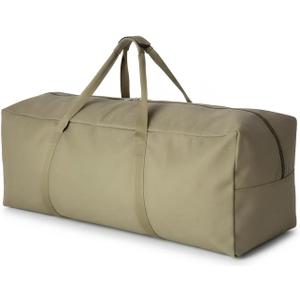 DoYiKe Extra Large Canvas Travel Duffle Bag Heavy Duty, Sports Travel Military Camping Tent Storage (Army green Top-opening)