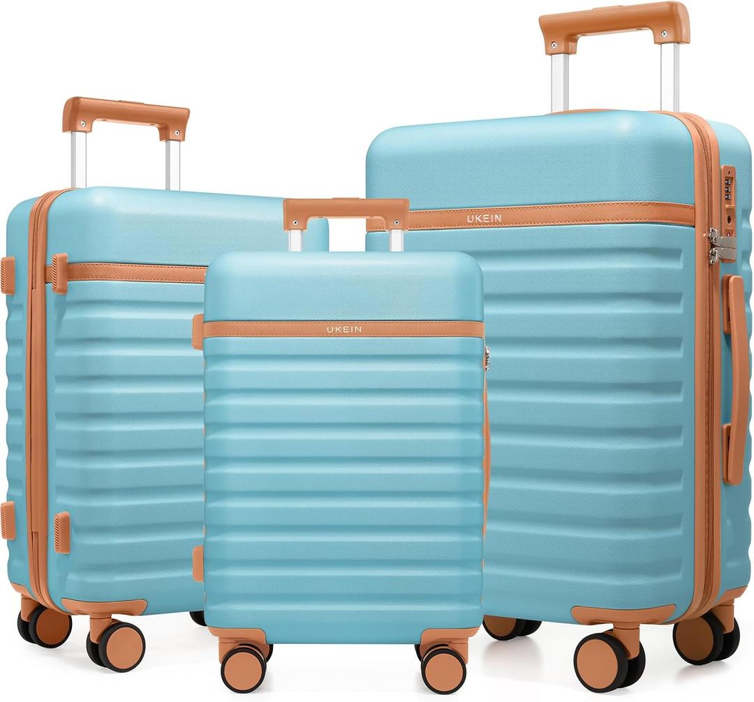 Luggage Sets 7 Piece,Hardside Large Checked Suitcase with Backpack Set | Lightweight But Durable Carry on Luggage with 360° Spinner Wheels& YKK Zippers,TSA Lock,Space-Saving Nested