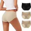INNERSY Women's Seamless No Show Hipster Panties Invisible Light Underwear 3-Pack, Size S 