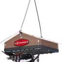 Kingsyard Upgraded Upside Down Suet Feeder for Outside Hanging - Recycled Plastic Wild Bird Feeder with Rainproof Roof for Attracting Woodpeckers Nuthatches Chickadees Finches. Brown