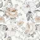 Hopepak Floral Peel and Stick Wallpaper for Bedroom Modern Farmhouse Flower Wall Paper Self Adhesive Removable Contact Paper for Cabinets Bathroom Nursery Shelf Drawer 15.5'' x 78.7'' (White & Beige)