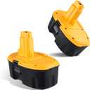 2Pack 4800mAh DC9096 Battery Replacement for Dewalt 18V Battery NI-MH DC9099 DC9098 DW9099 DW9098