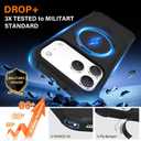 Designed for iPhone 17 Pro Max Case with Magnetic Stand [Military Drop Protection][Compatible with Magnet] Shockproof 17 Pro Max Phone Case with Ring Holder, Black