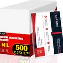 CAREGY 500 Count Thermal Laminating Pouches,5Mil,Hold 2 x 3.5 inch Business Card Laminate Pouches for Laminator, Clear Lamination Paper Protection 2.3 x 3.7 inch, Round Corner, Home & Office