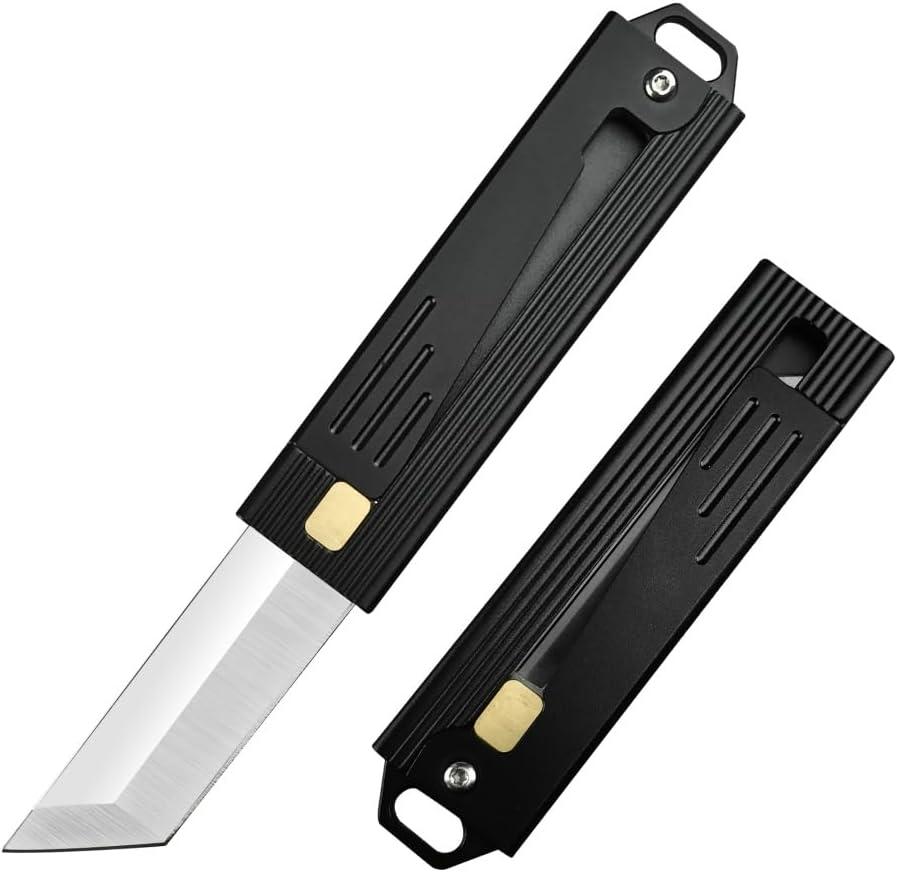 HUAAO 5.6 Inch Mini Carrot Knife,Fishing Camping EDC Folding Pocket Knife,Outdoor Utility Bushcraft Knives,Gift for Men Women (B)