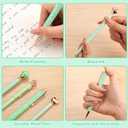 BESARME 4 Pcs Green Pens for Women, Mother's Day Gifts Green Gifts for Girls Fancy Pen Glitter Diamond Pens Black Ink Cute Pen for School Wedding Office Supplies