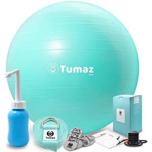 Tumaz Birth Ball - Birthing Ball for Pregnancy & Labor - Including Birthing Ball/Peri Bottle/Yoga Strap/Non-Slip Socks - Pregnancy Ball for Exercises Set with Quick Foot Pump & Instruction Poster (L (68-75 cm))