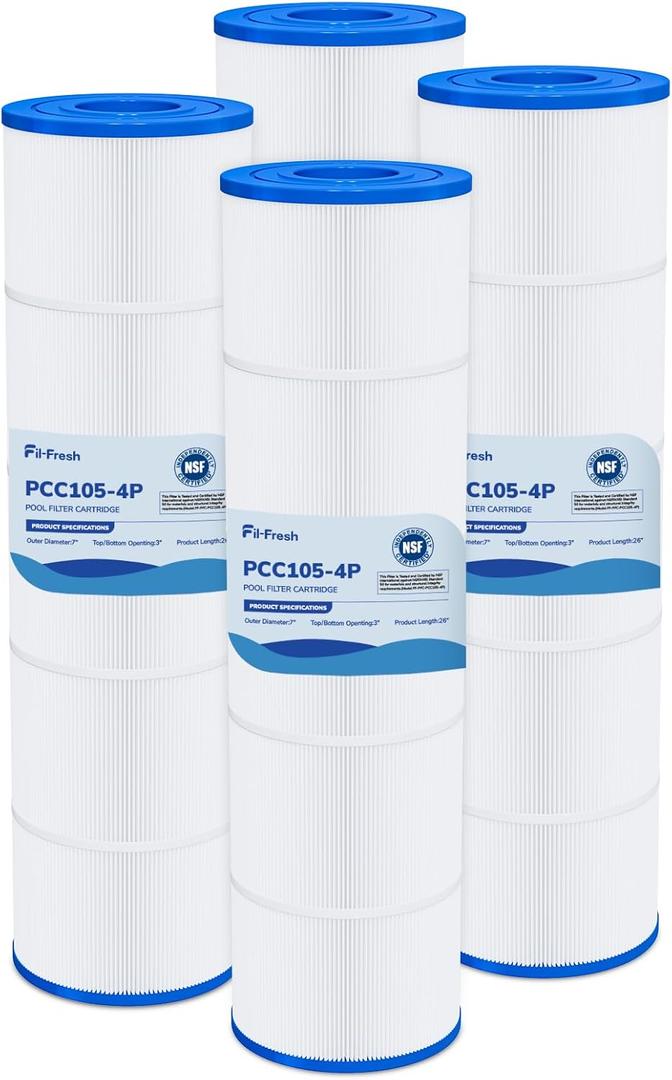 Fil-fresh CCP420 Pool Filter Cartridges Compatible with Pentair Clean & Clear Plus 420, Replacement for Pentair R173576, C-7471, 178584, Pleatco PCC105-PAK4, 4105 sq.ft, 4 Pack