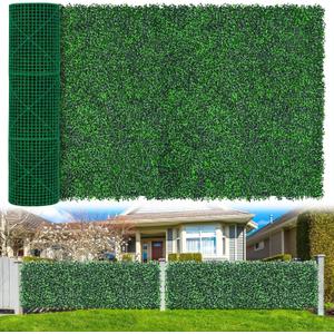 Yangrass Boxwood Roll Panels, 48"x140" Artificial Ivy Privacy Fence Screen, UV-Anti Faux Boxwood Roll Grass Wall Panels for Garden Patio Balcony Privacy
