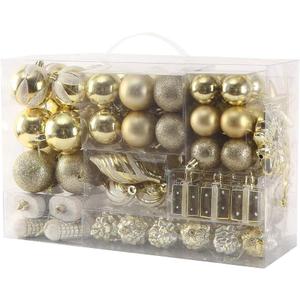Sattiyrch 76ct Christmas Tree Ornaments Set, Golden Shatterproof Christmas Balls Decorations, Xmas Decorative Hanging Ornaments(Golden)