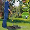 Lawn Leveling Rake Heavy Duty, 30x10 in Large Soil Leveling Rake, Ground Leveler with Anti Flipping Smooth Edge for Dirt Sand Grass Golf, 58" Long Handle, Foldable Garden Landscaping Levelawn Tools