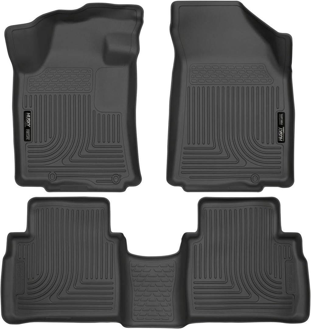 Husky Liners Weatherbeater Floor Mats | Fits 2016-2021 Nissan Maxima | Front & 2nd Row, 3-pc Black - 99621