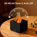 Essential Oil Diffuser, Campfire Flame Fire Diffuser with Remote Control, 280ml Cool Mist Humidifiers for Bedroom, Office, Yoga, Spa, (Black)