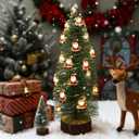 2 Pack Battery Operated Fairy String Lights for Christmas Tree Decorations, 7FT 20LED Santa String Lights for Indoor Christmas Tree Garland DecorWarm White