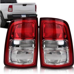 Chrome Bezel Halogen Tail Lights Assembly Compatible With 2019 2020 2021 RAM 2500 3500HD, Chrome Bezel W/O LED Taillamp OEM#: 55112988AE, 55112989AE, CH2801221, CH2800221 (1 Pair)