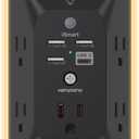 Black Outlet Extender with Night Light, HANYCONY Multi Plug Outlet, USB Wall Charger Surge Protector 4 USB Charging Port(1USB C), Power Strip Electrical Outlet Splitter Expander for Office Dorm Room