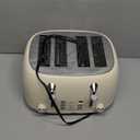 Toaster 4 Slice, Retro Stainless with 6 Bread Shade Settings,1.5''Wide Slots Toaster with Cancel/Defrost/Reheat Functions,Dual Independent Control Panel, Removal Crumb Tray (White)