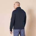 Amazon Essentials Men's Fleece Zip Up Mock Neck Sweatshirt, Midweight, Regular Fit (Blue, L)