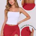 ANRABESS Women's Tennis Skirts Athletic Golf Skorts Summer Inner Shorts Workout Exercise Sports 2024 Spring Running Onesie Bodycon Zipper Pocket Short Cute Skirts A1437-dahongse-XL Red, X-Large (Red, XL)