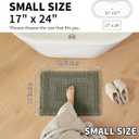 Waffle Bath Mat - Super Water Absorbing Bath Mat Quick Dry, Bathroom Rugs Non Slip Washable with Tassels, Rubber Backed Bathroom Mat for Bathroom Floor, Tub and Shower, 17" x 24", Olive Green