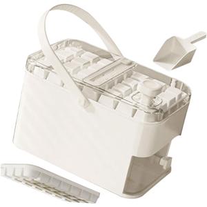 PANGBOER Reusable Press Ice Box with Lid and Bucket, Refrigerator Ice Mold for Coffee and Drink Easy to Use
