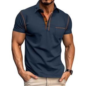 QOSOQ Men's Polo Shirts Short Sleeve Golf Polo T Shirt Lightweight Casual Button Down Shirts Summer Collared with Pocket XXL