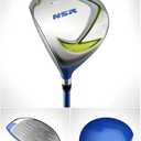 PGM Junior Golf Club, NSR Golf Clubs Complete Set Left Handed for Children Kids, 6 Pieces Youth Golf Clubs with Stand Bag and 2 Headcovers for Boys & Girls, Aged 9-12, Driver, Hybrid Wood, 7 iron, 9 iron, Sand Wedge and Putter