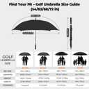 ZDSSM Automatic Open Golf Umbrella, 54/62/68/72 inch Extra Large Oversize Double Canopy Vented Stick Umbrellas, Windproof Waterproof Umbrella for Men And Women