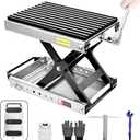 1500 LBS Motorcycle Jack, Thickened 0.48" Rubber Pad Motorcycle Stand Lift, Upgraded Labor-Saving Bearing, Steel Motorcycle Center Stand with Carrying Handle and Anti-Slip Bottom for Heavy ATV