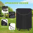 Kids Trampoline Cover,600D Heavy-Duty Outdoor Waterproof Trampoline Cover, UV-Resistant and Windproof,Suitable for 5560 inch Round Kids' Trampolines with Drawstring & Buckles - Black