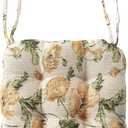vctops Farmhouse Floral Print Chair Cushions with Ties U-Shaped Soft Comfortable Chair Pads Non Slip Seat Cushions for Indoor Dining Room and Kitchen Chairs (Flower D,16"x16")