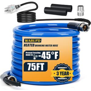 75FT Heated Water Hose for RV,Heated Hose,Anti-freezing Temperature Down to -45F, Great Rv Accessories for Campers, Livestock, Agriculture (75FT)