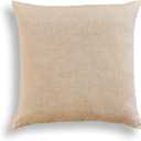 Solino Home 100% Pure Linen Decor Pillow Cover Beige, Montauk 20 x 20 in | Cushion Sham, a soft cushion cover for sofas, beds, and benches, textured handwoven linen, Champagne Beige, OEKO-TEX Certified
