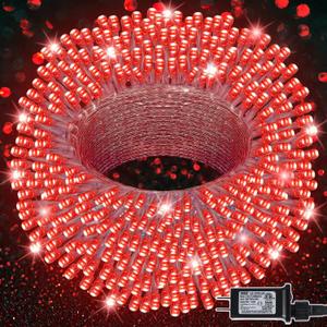 LJLNION 300 LED Valentines Lights, Extra Long 98.5FT Christmas String Lights Outdoor Indoor, 8 Lighting Modes, Plug in Waterproof Fairy Lights for Wedding Party Bedroom Decorations (Red)