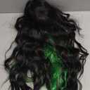 Green Wig - Black and Green Wigs for Women Long Natural Wavy Synthetic Wig Heat Resistant Fiber Wigs for Daily Party Halloween Cosplay (28 Inch)