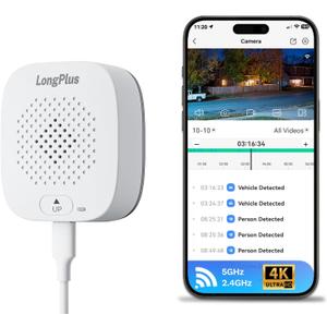 LongPlus 8MP 4K Window Camera for Home Security, Indoor Magnetic Window Security Camera 2.4G & 5Ghz WiFi Human Detection Alert, AI Full Color Night Vision, Easy Magnetic Mount Safe View for Apartment