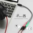MillSO Headphone Mic Splitter, 3.5mm Headset Adapter (Microphone + Audio) 2 TRS Female to TRRS Male CTIA Stereo Jack Y Cable Compatible for Dual-Plug Gaming Headset to Xbox, PS4, Phone, Laptop, PC