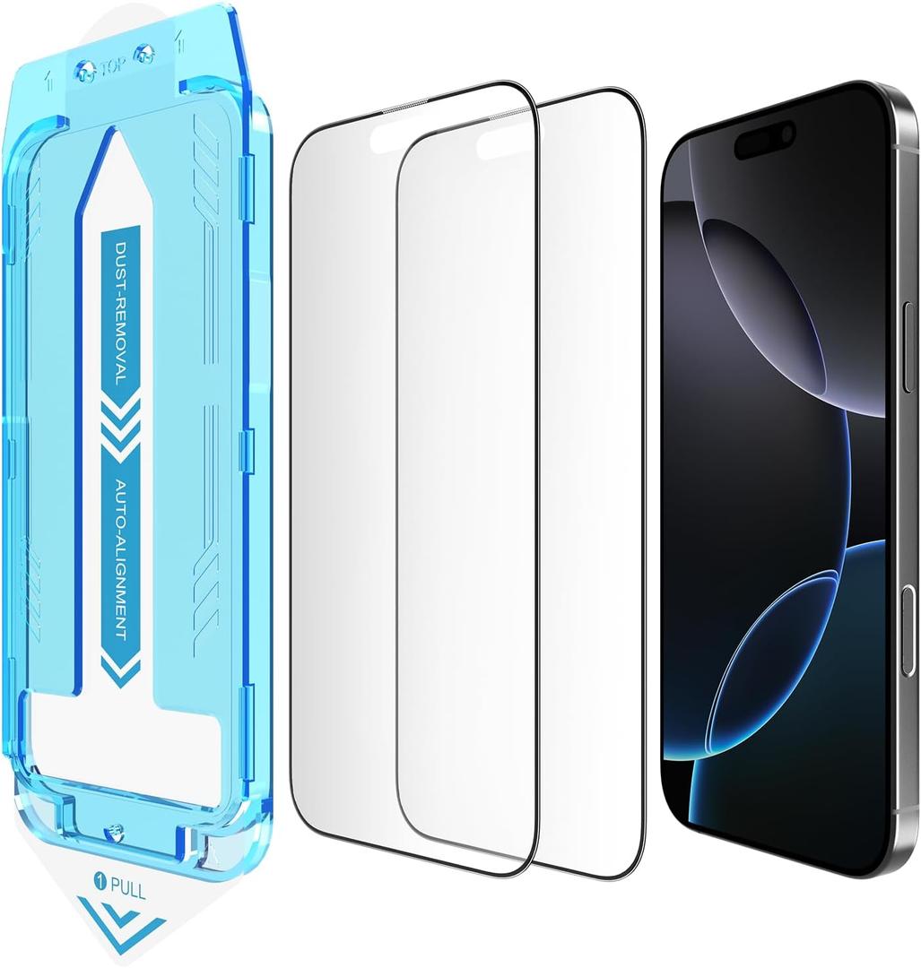 EGKimBa Matte Screen Protector for iPhone 16 Pro Max [6.9 inch], 2 Pack with Dust Removal Alignment Frame, Easy Installation, Bubble Free (Transparent)