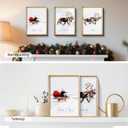 HKBS Framed Christmas Wall Art Decor, Set of 3 Christmas Wall Canvas Prints Pictures Farmhouse Santa Claus Is Coming To Town for Holiday Home Decorations Indoor (12"x16", Burlywood)