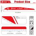 Carbide Reciprocating Saw Blade for Hard Wood and Metal Demolition,9-Inch Length,Variable Tooth Design, 6-9TPI(3-Pack)