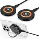 Samsung S25 Ultra Wireless Charger Fast Charging Pad Magnetic Charger for Samsung Galaxy S25 Plus/S24 Ultra/S23/S22/S21/S20/S10,2Pack 15W Wireless Fast Charger Stand for iPhone 16 Pro Max/15/14/13/12 (Black)