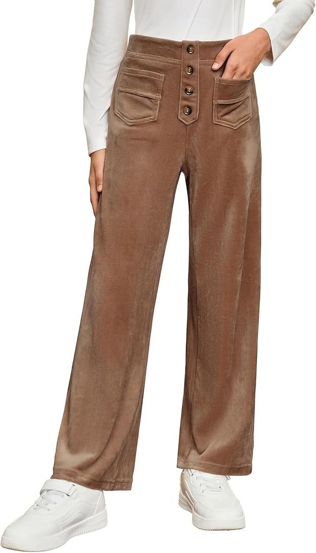 blibean Girls 2025 Uniform Straight Pants Teen School Fleece Dress Leggings Size 6-15 Years